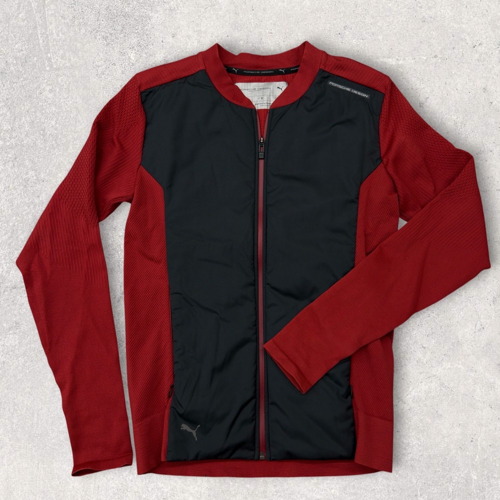 Porsche Design x Puma EVOKNIT Mens Small Jacket Red‎ Black Full Zip Midlayer